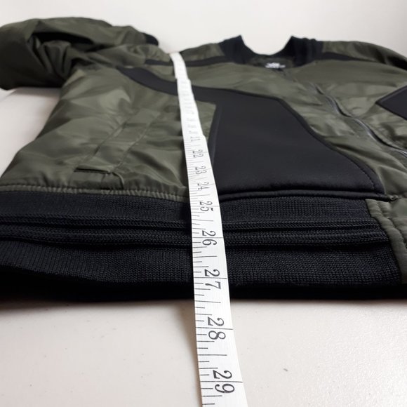 XRay Green Black Colour Block Bomber Jacket - Picture 9 of 16